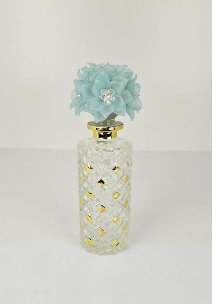 رادین زجاجة عطر زيت سعة 150 مل مع غطاء مزخرف بالزهور - Image 1